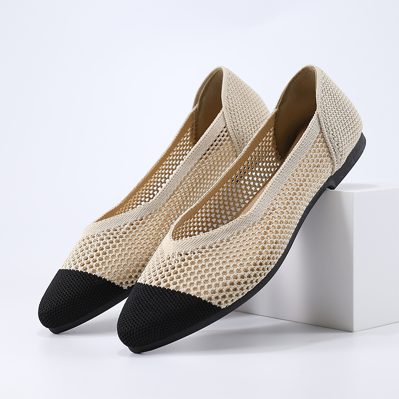 Women Shoes Jd - 新しい春夏のポインテッドトゥスリッポンレディースシューズ、通気性があり、軽量で柔らかいソールのフラットシューズ、快適で足に優しい、毎日の通勤や多用途なレイジーシューズに最適です。