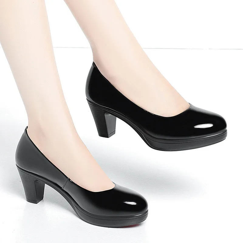 Patent Leather Pump - 6cm 8cm プラスサイズ 34-42 エレガントなパテントレザーシューズ レディース