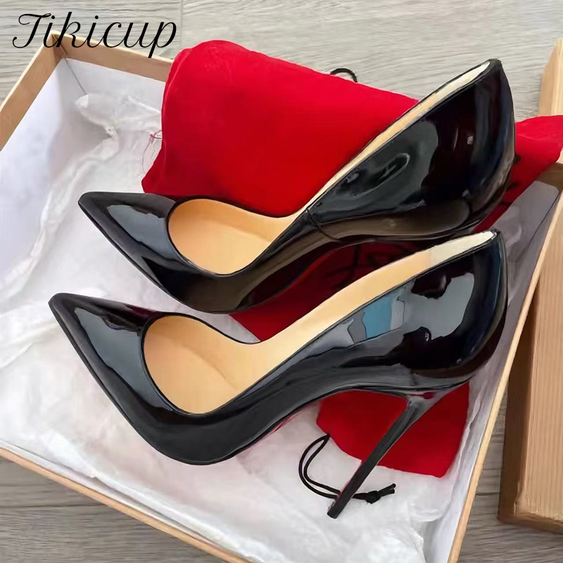 Patent Leather Pump - Tikicup クラシック ブラック パテント ポインテッドトゥ スティレット