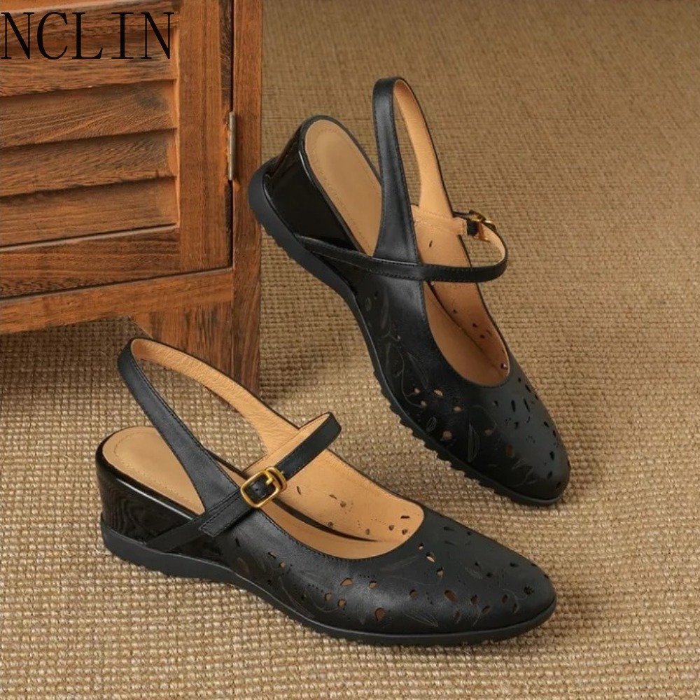 Cork Wedge Sandal - 2026年新作 カジュアル ウェッジ スリングバック サンダル レディース