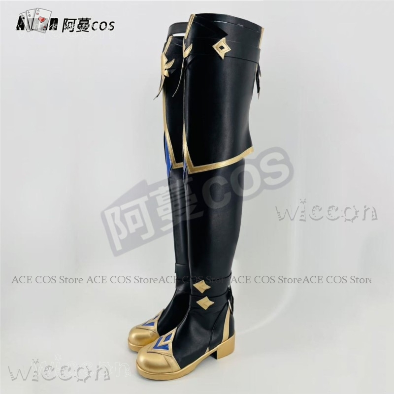 Knee High Boots Women - 原神ローヘンハイニーブーツ - ユニセックスプラスサイズコスプレシューズハロウィンゲーム小道具カスタマイズされたコスプレフルコスチュームセット