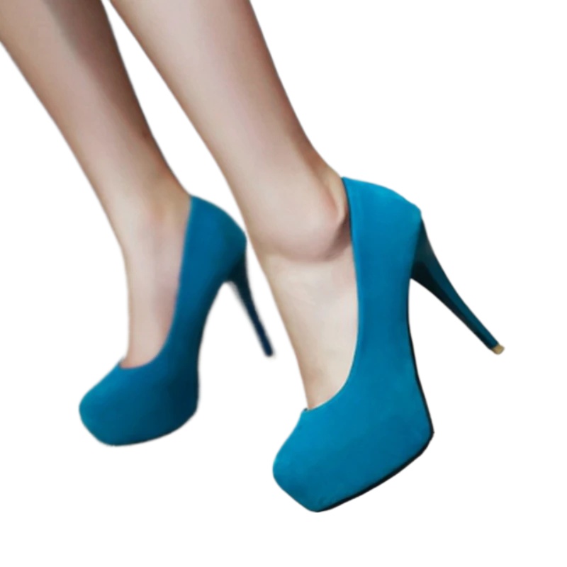 Women Shoes Jd - エレガントなファッションビッグサイズ 33-45 ラウンドトゥハイヒール女性ブループラットフォームパンプスパーティー結婚式レディースドレスレッド花嫁の靴 16-8
