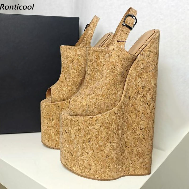 Cork Wedge Sandal - ロンティクール レディース 厚底サンダル コルク ウェッジソール ウルトラハイヒール