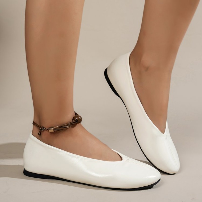 Women'S Shoes Round Toe - コンフォートラウンドトゥ浅履きシューズ女性用スリッポンカジュアルバレエシューズ女性用簡潔通勤フラットヒールシューズ女性用