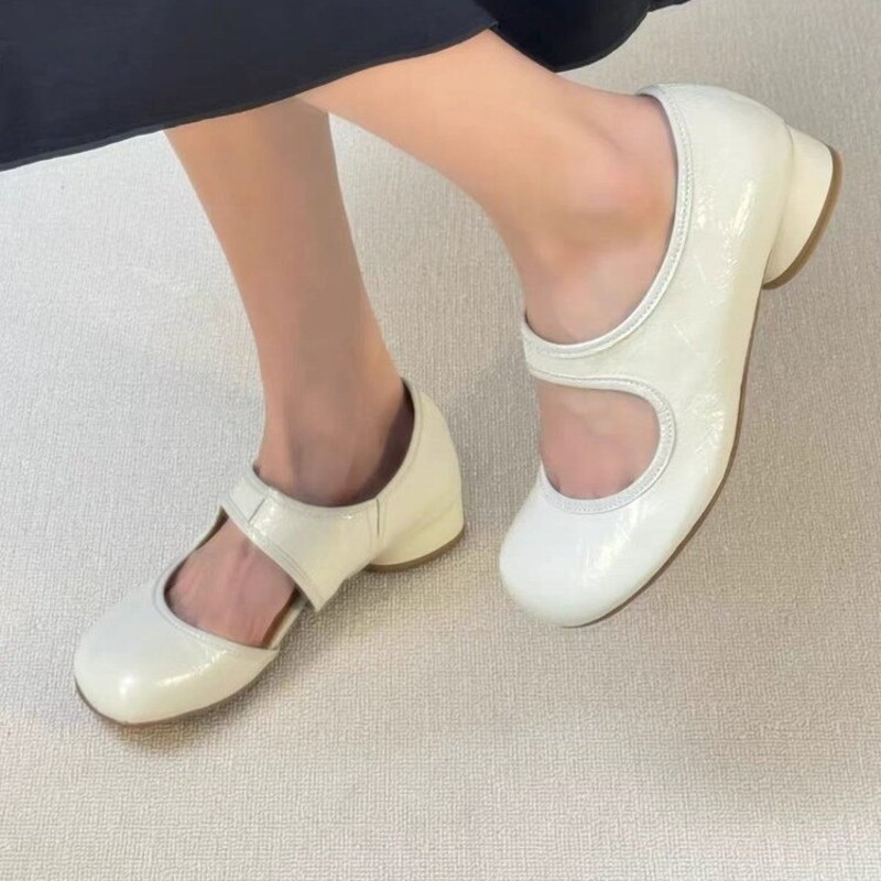 Women Shoes Luxury Brand - 女性ヒールローファーシューズファッションメアリージェーン革靴夏のサンダル 2026 高級ブランドチャンキーシューズドレスパンプス Zapatos Lady