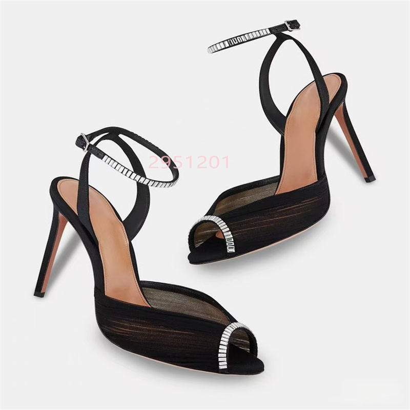 Women'S Shoes Peep Toe - クリスタル V ポインテッドトゥ レディース ホワイト レース