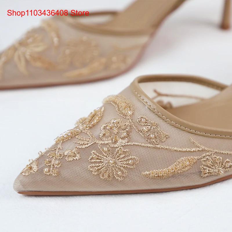 夏と秋の尖った細いヒール、メッシュレース、多用途なワンピース - Women Shoes Luxury Brand のレビューと価格