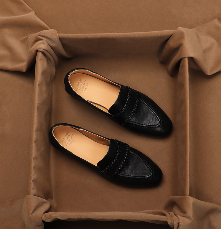 SHOEBOX レトロソフトシープスキンワンフットローファー - Women'S Shoes Peep Toe のレビューと価格