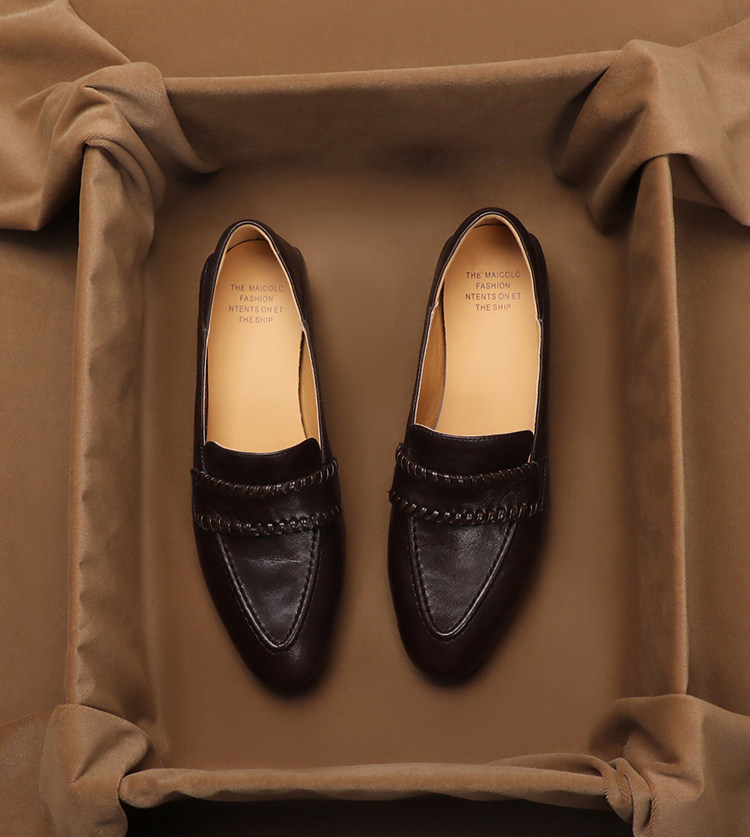 SHOEBOX レトロソフトシープスキンワンフットローファー - Women'S Shoes Peep Toe のレビューと価格