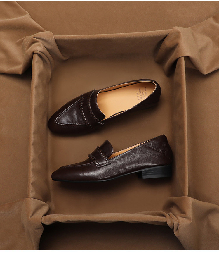 SHOEBOX レトロソフトシープスキンワンフットローファー - Women'S Shoes Peep Toe のレビューと価格