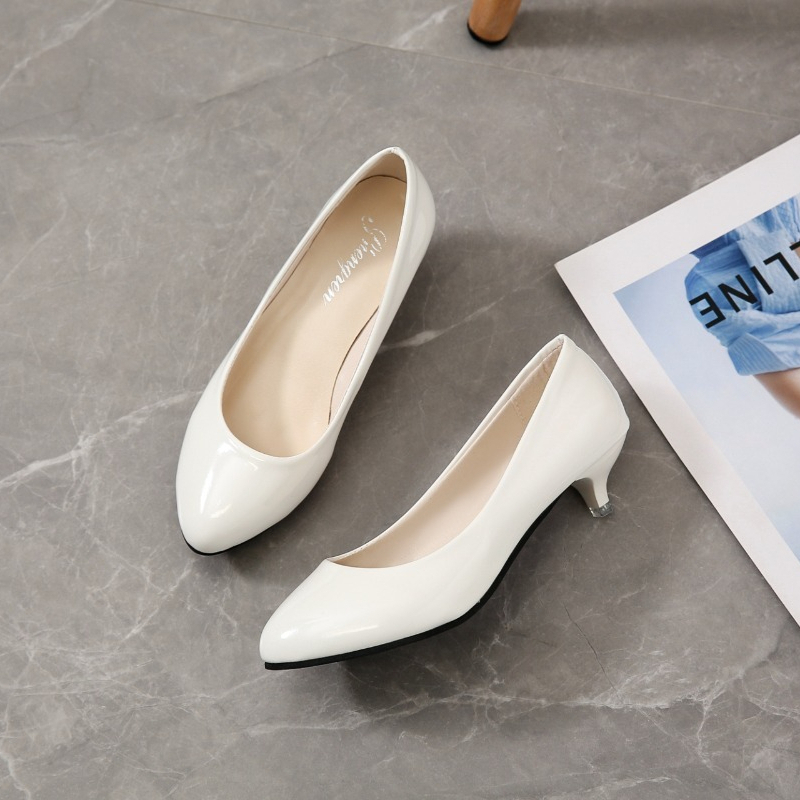 大きいサイズ35-42、柔らかい女性用ミドルヒールシングルシ - Women'S Shoes Round Toe のレビューと価格
