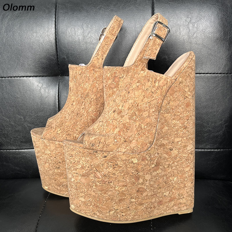 Olomm ハンドメイド レディース サマー プラットフォー - Cork Wedge Sandal のレビューと価格