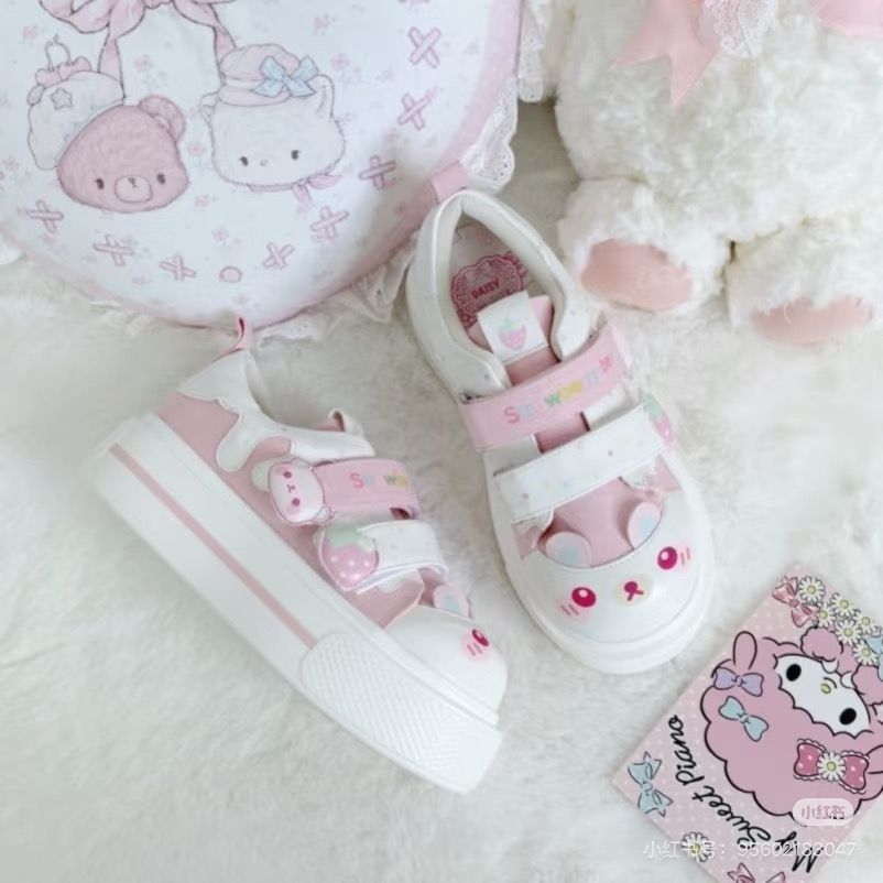 2026年秋新作 可愛いイチゴ柄ベアロリータキャンバスシュー - Women Shoes Sale のレビューと価格