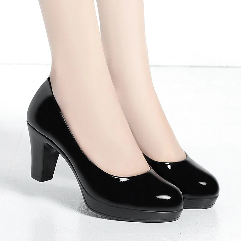 6cm 8cm プラスサイズ 34-42 エレガントなパテン - Patent Leather Pump のレビューと価格