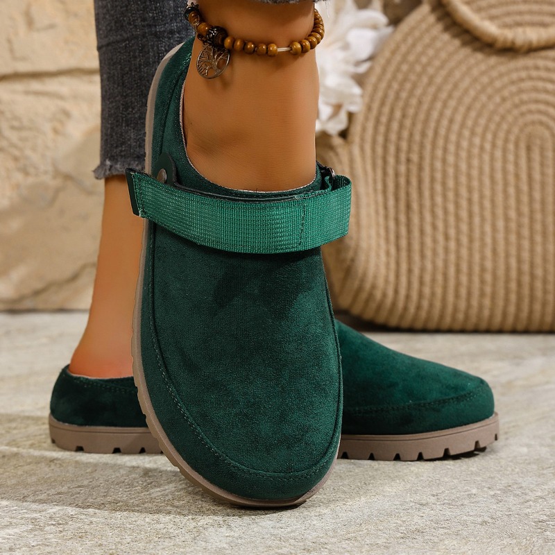新しいレディーススエードミュール、マルチカラーバックルストラ - Slip On Mule Flat のレビューと価格
