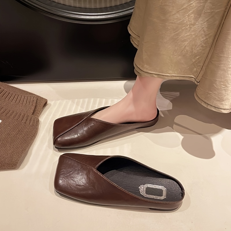 春夏新作スクエアヘッド多用途フラットボトムアウトドアレディー - Slip On Mule Flat のレビューと価格