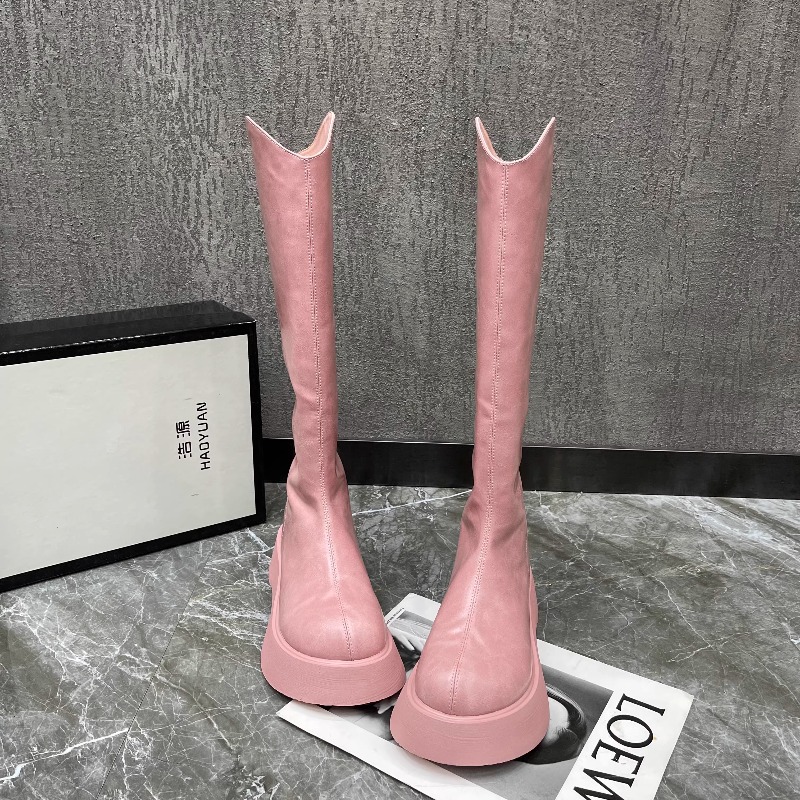 2025年秋冬ファッションジッパーデザインレジャーニーブーツ - Knee High Boots Women のレビューと価格