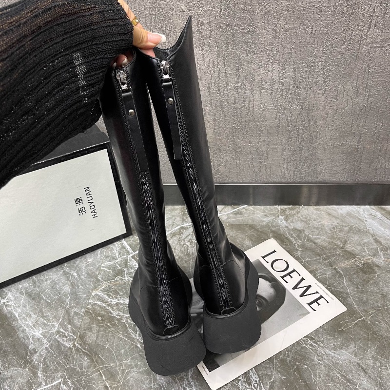 2025年秋冬ファッションジッパーデザインレジャーニーブーツ - Knee High Boots Women のレビューと価格