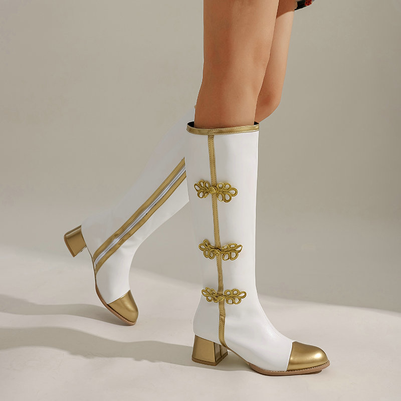 ビッグサイズのファッションニーハイブーツ女性コスプレ靴秋冬女 - Knee High Boots Women のレビューと価格