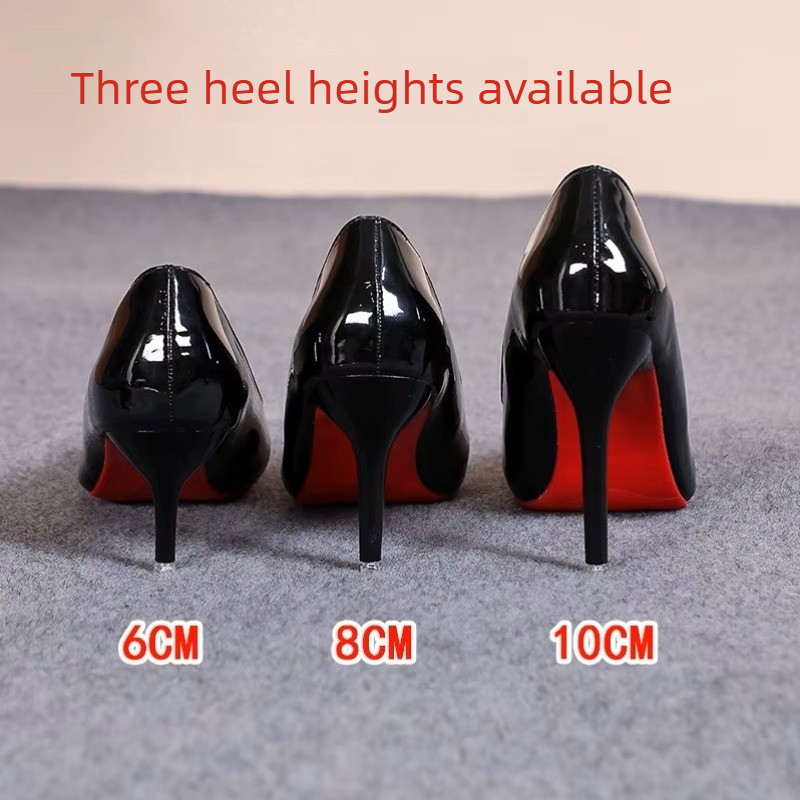 セクシーなポインテッドトゥパテントレザーハイヒール、上品な女 - Patent Leather Pump のレビューと価格