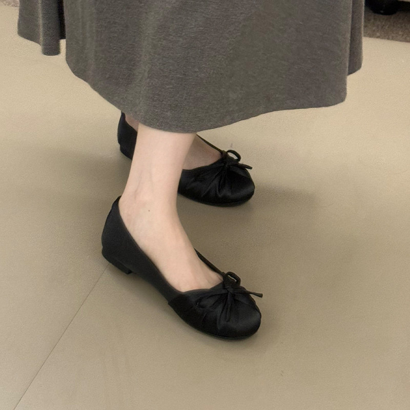 2026年新作 蝶結び サテン シャロー シングルシューズ  - Women'S Shoes Round Toe のレビューと価格