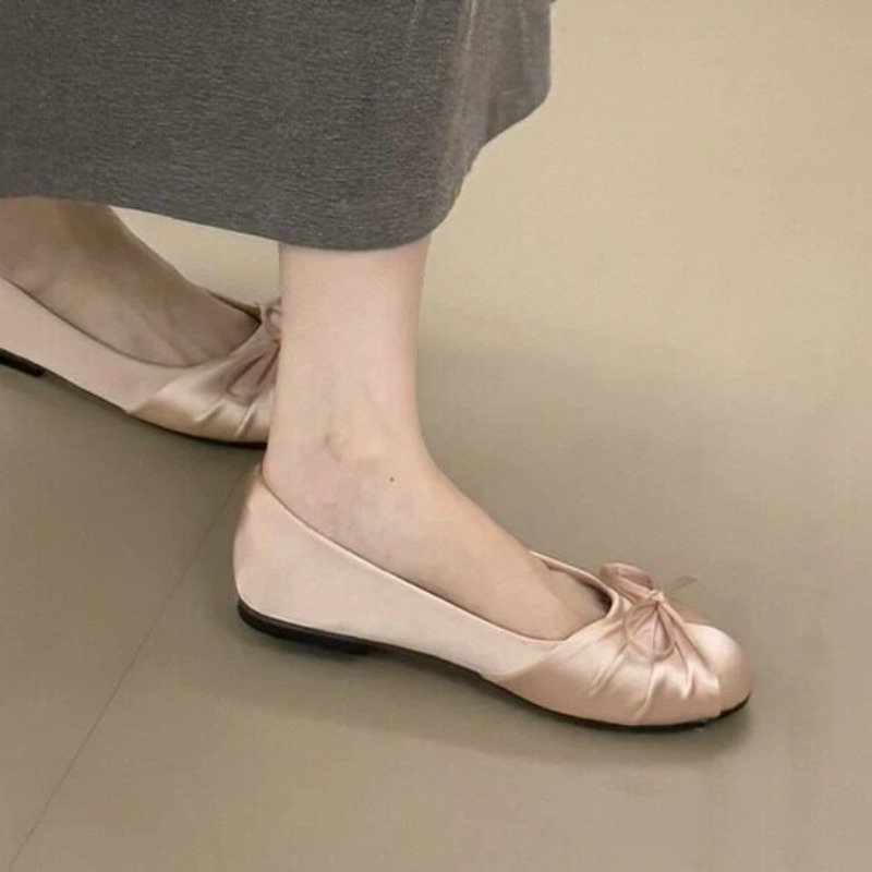 2026年新作 蝶結び サテン シャロー シングルシューズ  - Women'S Shoes Round Toe のレビューと価格