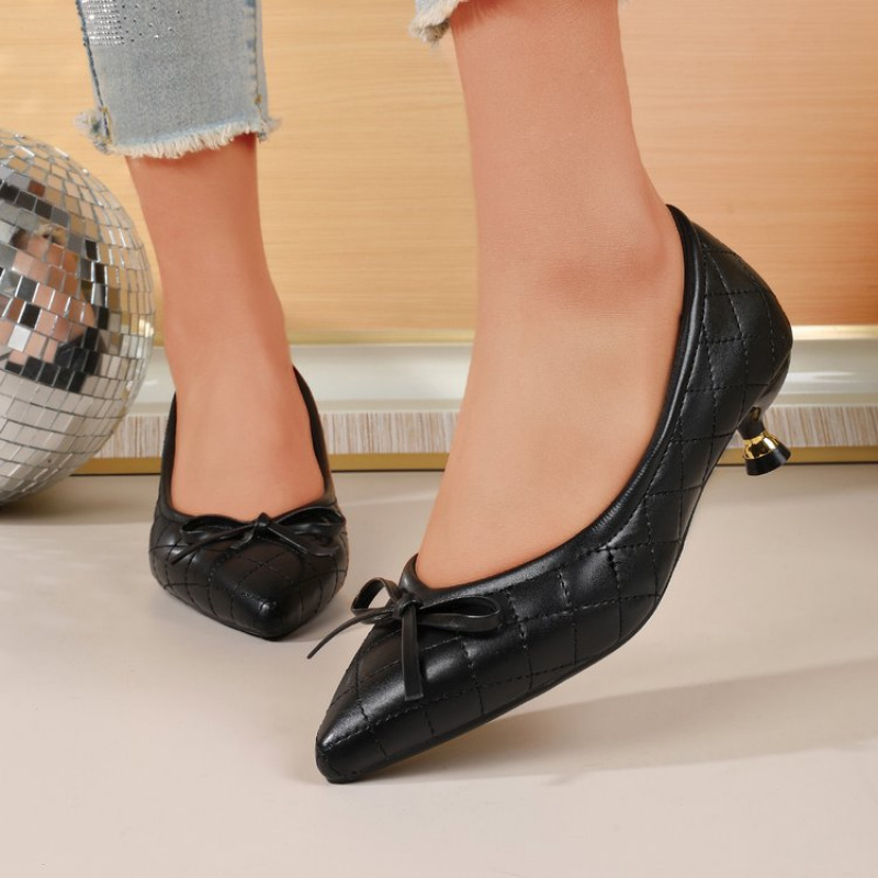ヴィンテージ レディース ポインテッドトゥ ボウ キトゥンヒ - Women'S Shoes In Fashion のレビューと価格