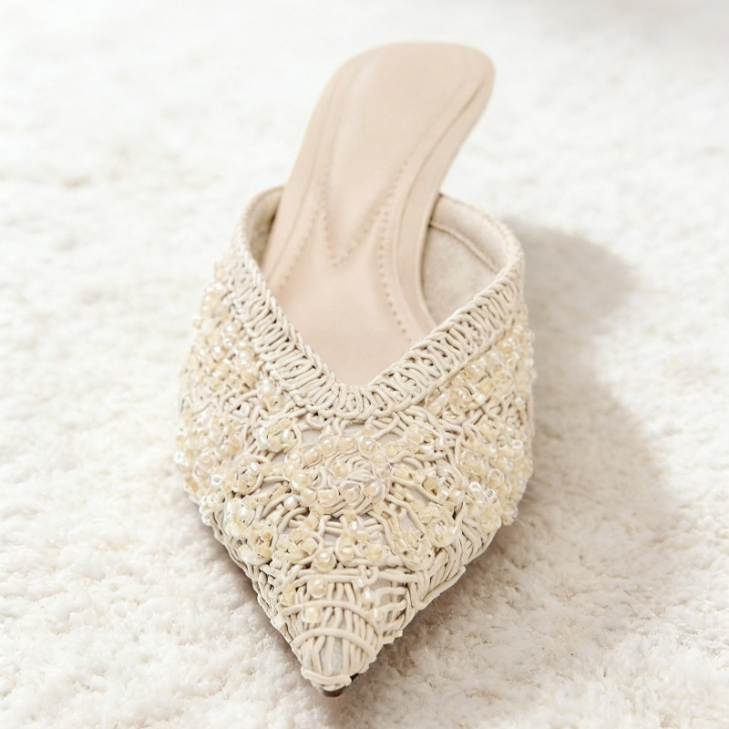 織り紐ビーズエレガントな女性用サンダル2026年夏デザイナー - Women Shoes Luxury Brand のレビューと価格