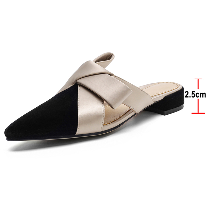 Meotina-先のとがったつま先のミュール,女性の夏の靴, - Slip On Mule Flat のレビューと価格