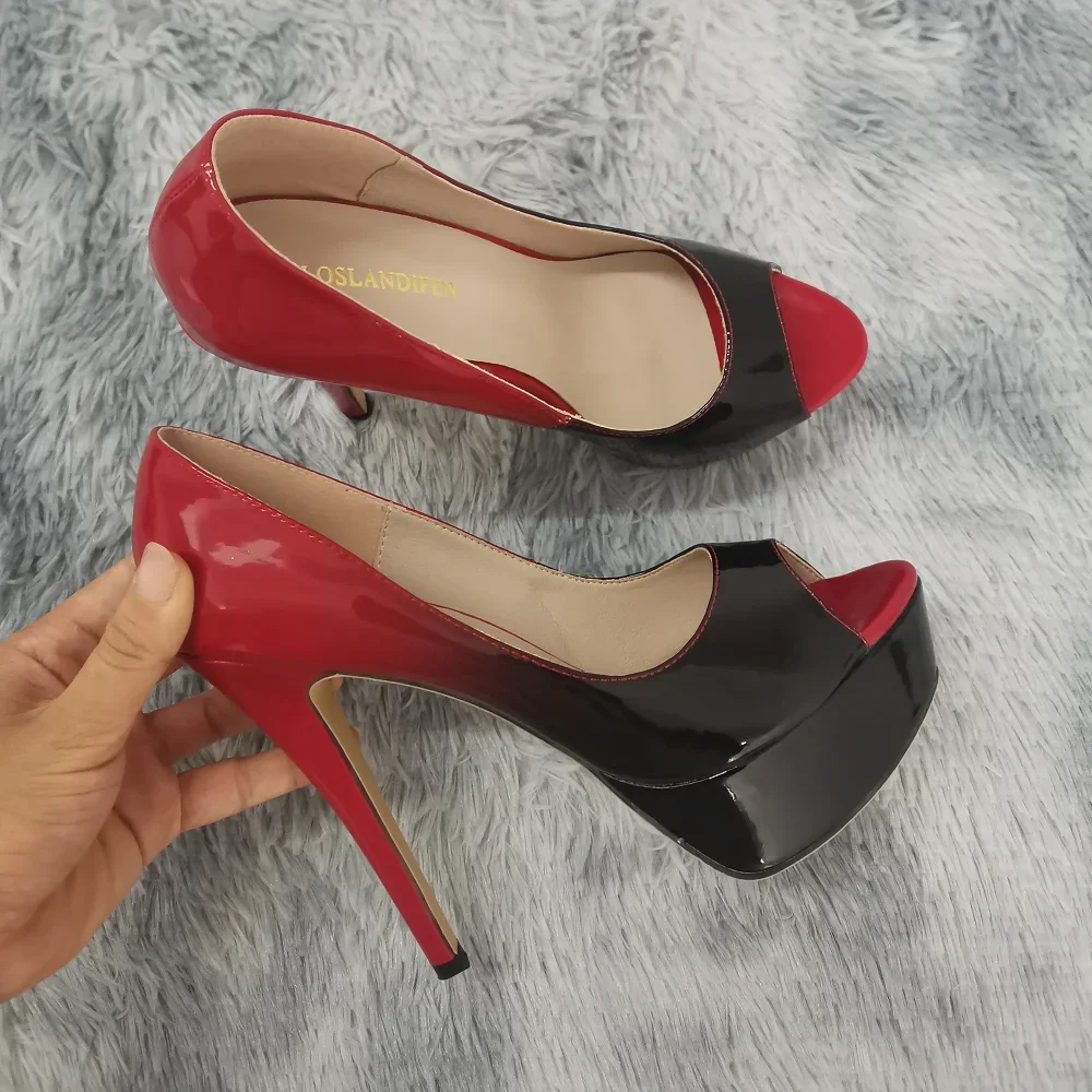女性スティレットセクシーなパンプス 14 センチメートル非常 - Patent Leather Pump のレビューと価格