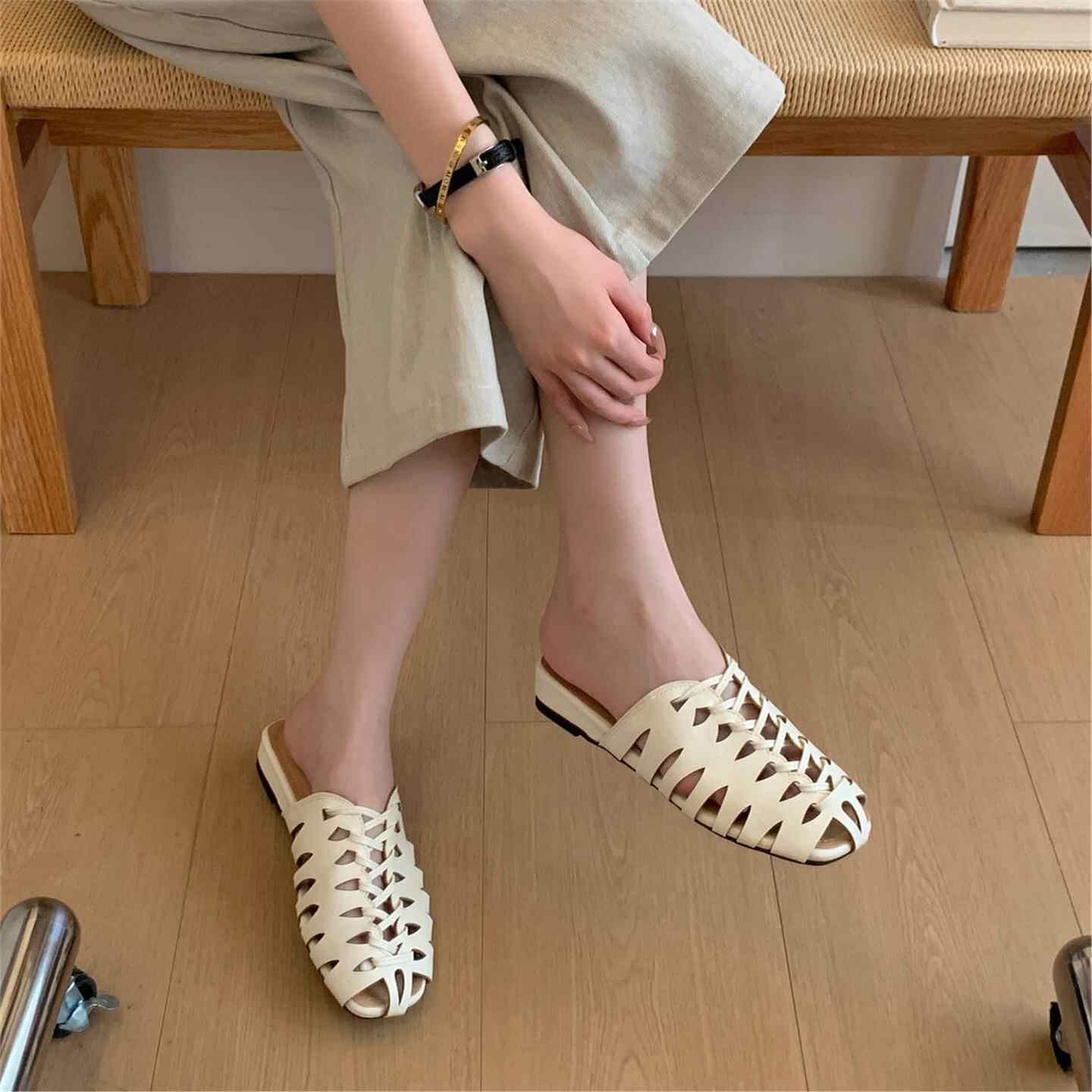 高級ブランド手作り織りメッシュ中空デザイン女性用快適通気性ラ - Women Shoes Luxury Brand のレビューと価格