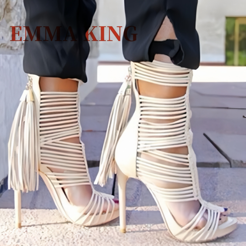 女性オープントゥストラップアンクルラップグラディエーターブー - Women Shoes Boots のレビューと価格