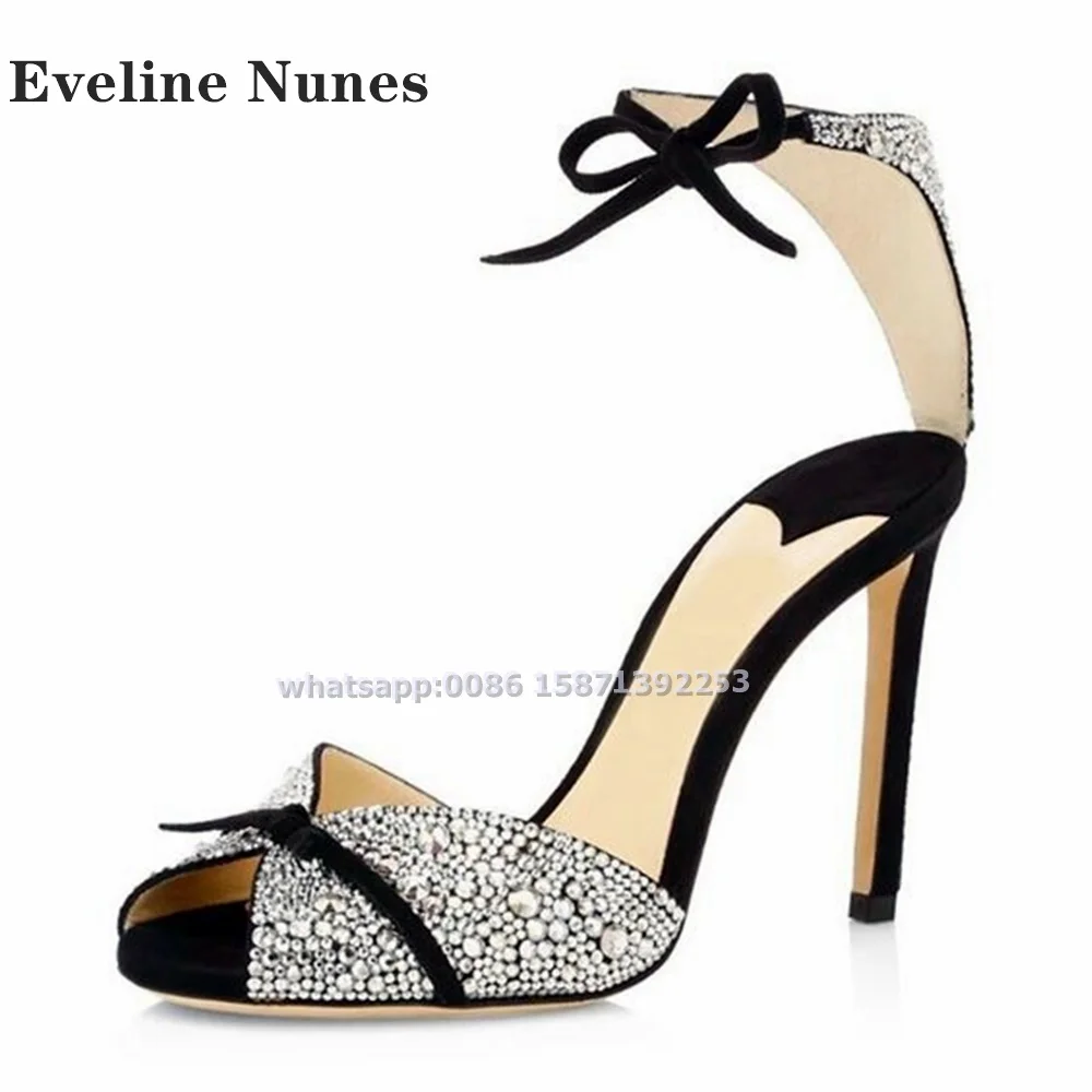 弓ラインストーンアンクルストラップサンダルピープトウスティレ - Women'S Shoes Peep Toe のレビューと価格