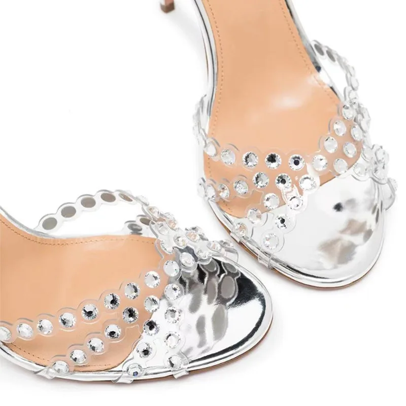 社交界の名士向けプラスサイズシルバーヒールジェリーダイヤモン - Women'S Shoes Peep Toe のレビューと価格