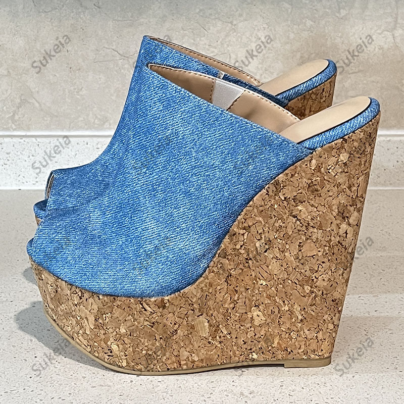 Sukeia 手作り女性プラットフォームスリングバックサンダ - Cork Wedge Sandal のレビューと価格