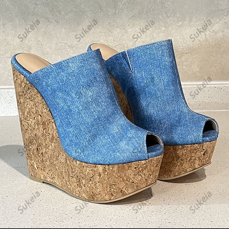Sukeia 手作り女性プラットフォームスリングバックサンダ - Cork Wedge Sandal のレビューと価格