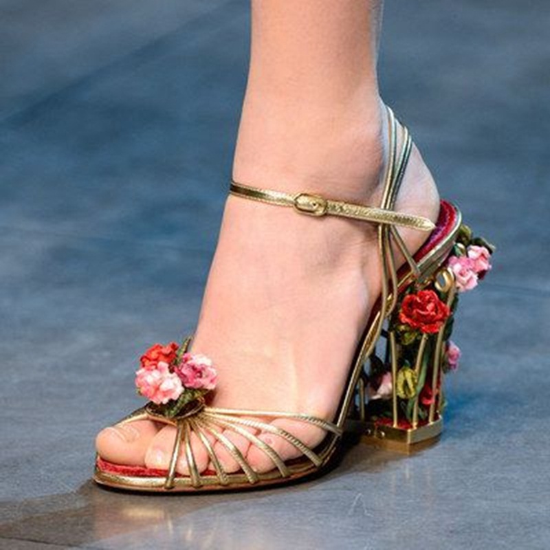 高級鳥かご女性サンダルゴールドメタリックレザーストラップサン - Metallic Heel Sandal のレビューと価格