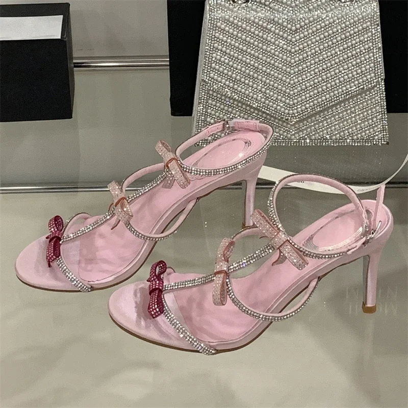 Aneikeh 夏セクシーなバタフライノットハイヒールグラデ - Women'S Shoes Peep Toe のレビューと価格