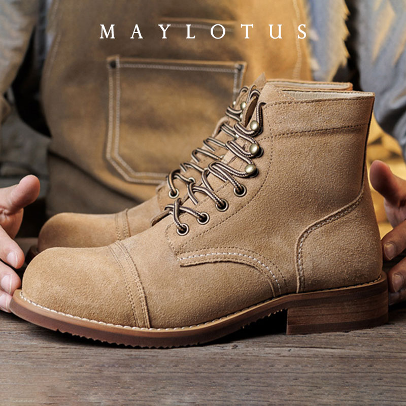 スエードブーツ グッドイヤーウェルト製法 モーターサイクル  - Suede Ankle Boot のレビューと価格