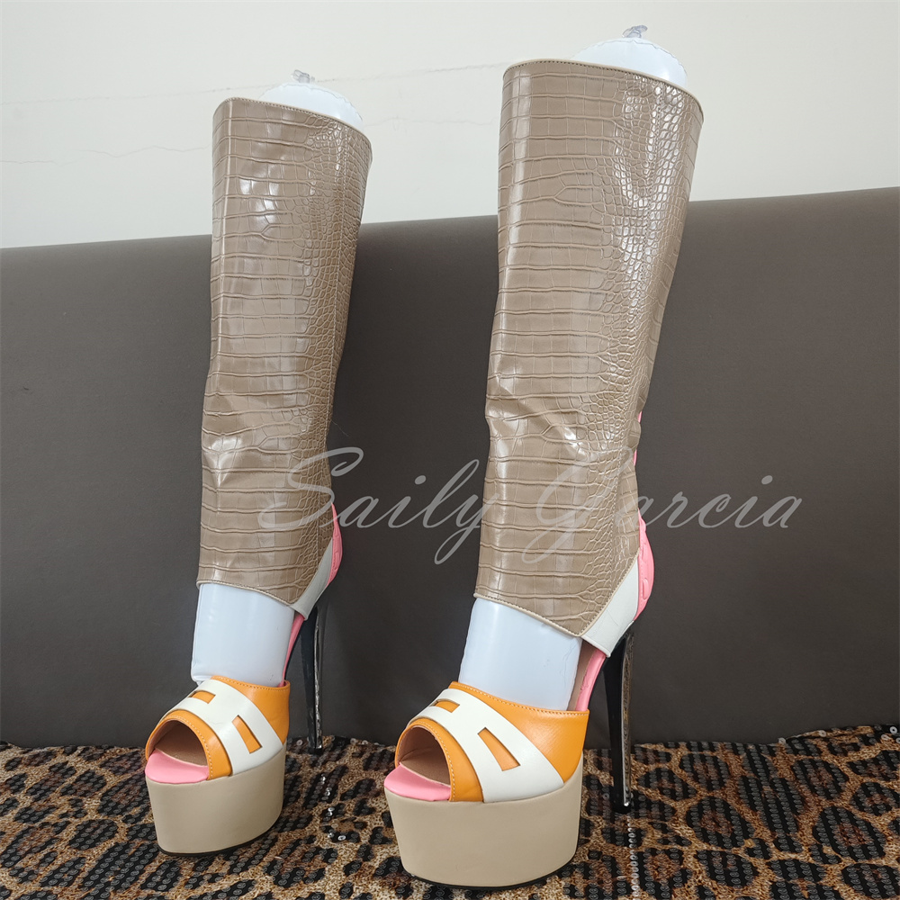 ガールピンクハートデコレーションニーハイブーツセクシーラウン - Knee High Boots Women のレビューと価格