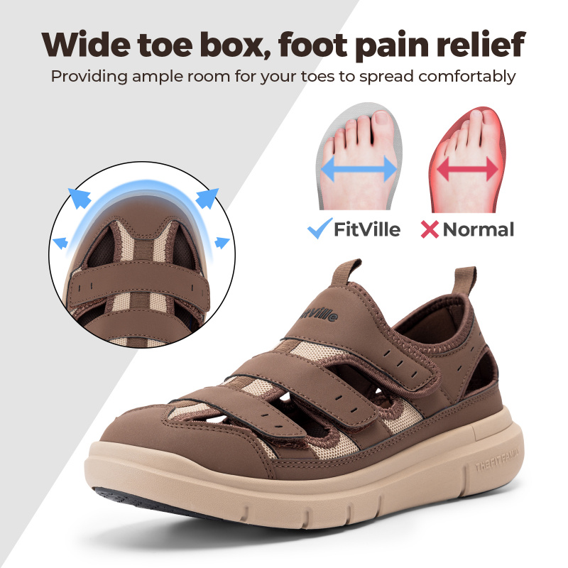 夏のメンズサンダル拡大糖尿病靴メンズカジュアルシューズ軽量足 - Women'S Shoes Plantar Fasciitis のレビューと価格