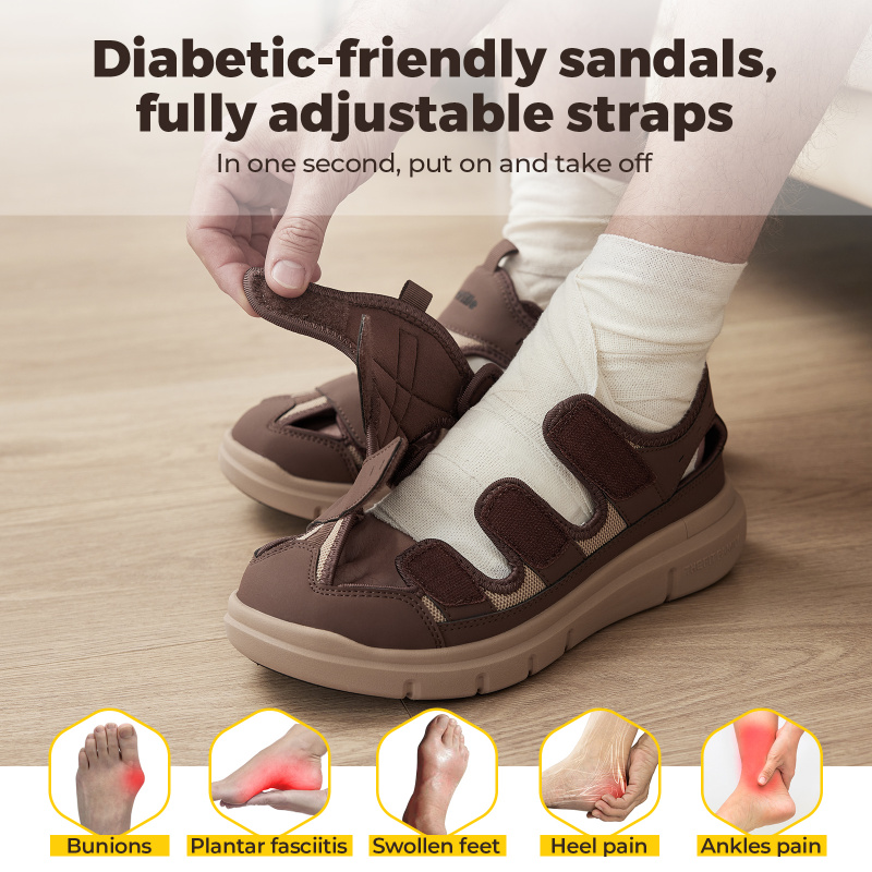 夏のメンズサンダル拡大糖尿病靴メンズカジュアルシューズ軽量足 - Women'S Shoes Plantar Fasciitis のレビューと価格